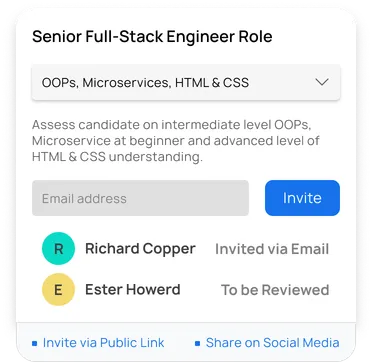 Create custom fullstack engineer role assessment with Veloxhire